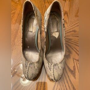 RACHEL Rachel Roy Beige Snake-Print Stiletto Pumps